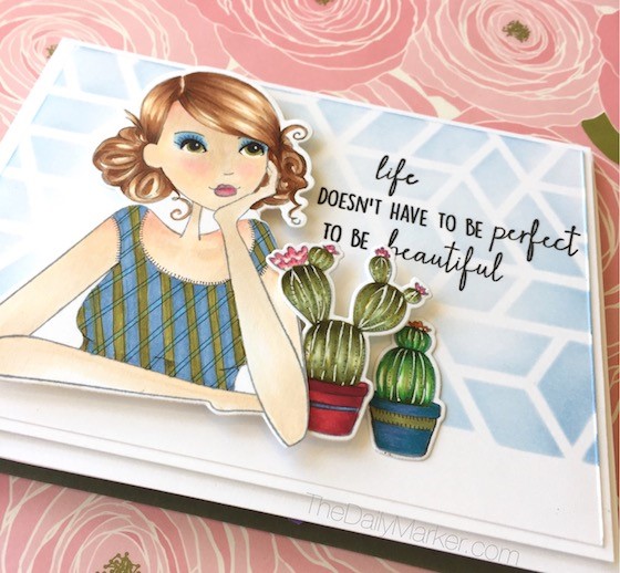 design team thursday with Stamping Bella- Stamps used:  Thinkingofyouabella and CACTI.  Project by KATHY RACOOSIN