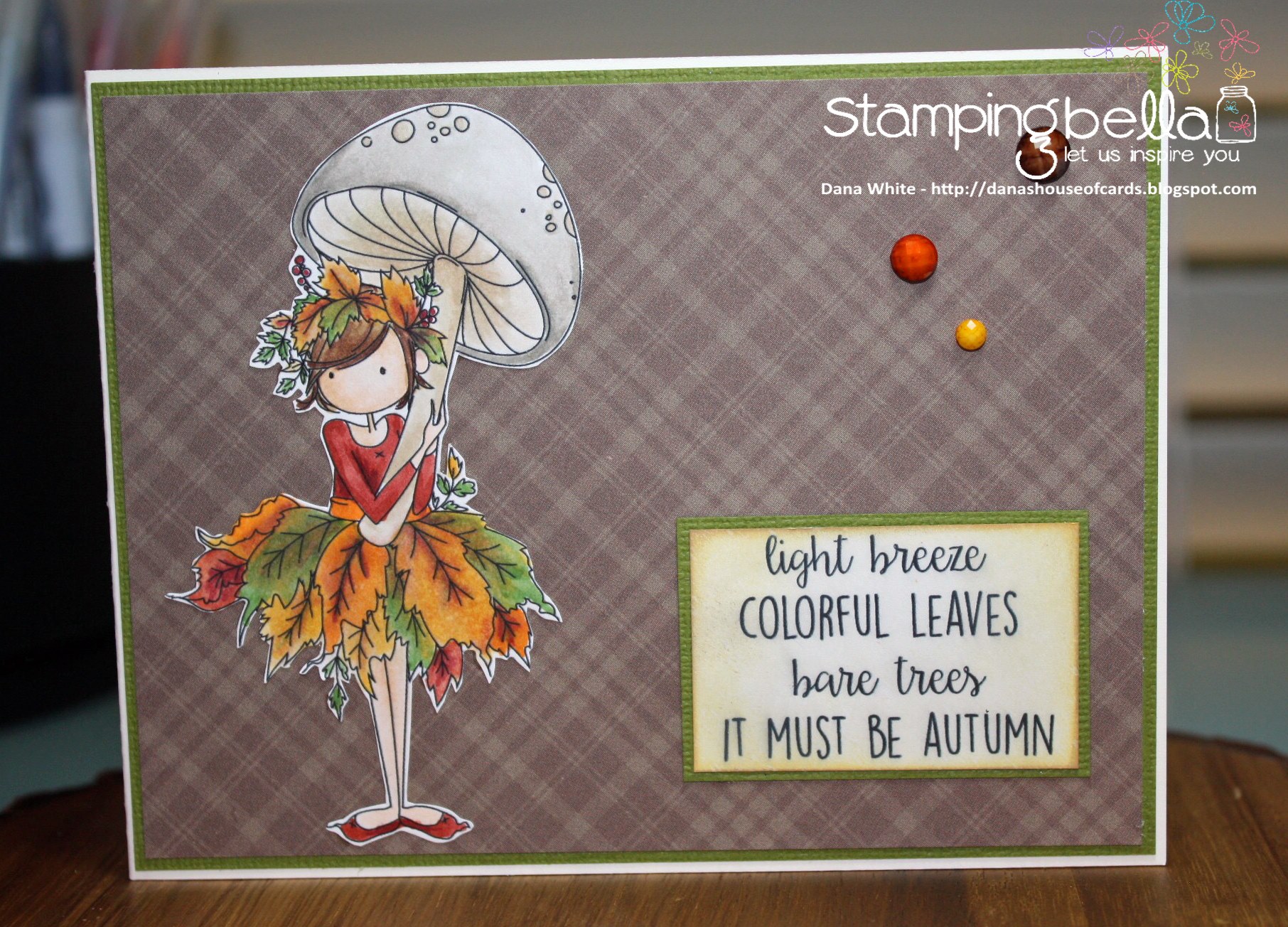 bellarific friday SEPTEMBER 1st 2017 rubber stamp: TINY TOWNIE AUTUMN LOVES AUTUMN. CARD BY Dana White