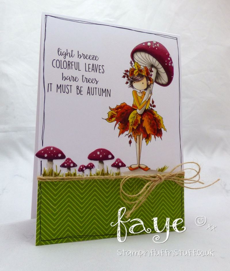 bellarific friday SEPTEMBER 1st 2017 rubber stamp: TINY TOWNIE AUTUMN LOVES AUTUMN. CARD BY  Fayeabella