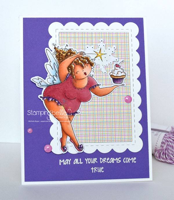 Bellarific Friday challenge SEPTEMBER 22 2017- RUBBER STAMP USED: EDNA THE EVERYTHING FAIRY card by Michele Boyer