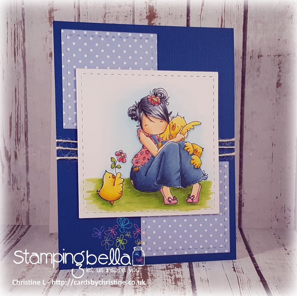 stampingbella BELLARIFIC FRIDAY SEPT 8th 2017 - RUBBER STAMP: TINY TOWNIE HEIDI NEEDS A HUG, card by Christine Levison