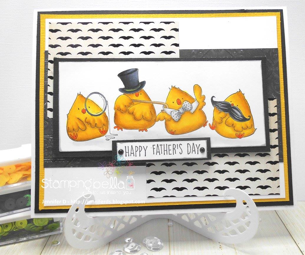 stampingbella BELLARIFIC FRIDAY SEPT 8th 2017 - RUBBER STAMP: MANLY CHICKS, card by Jenny Dix