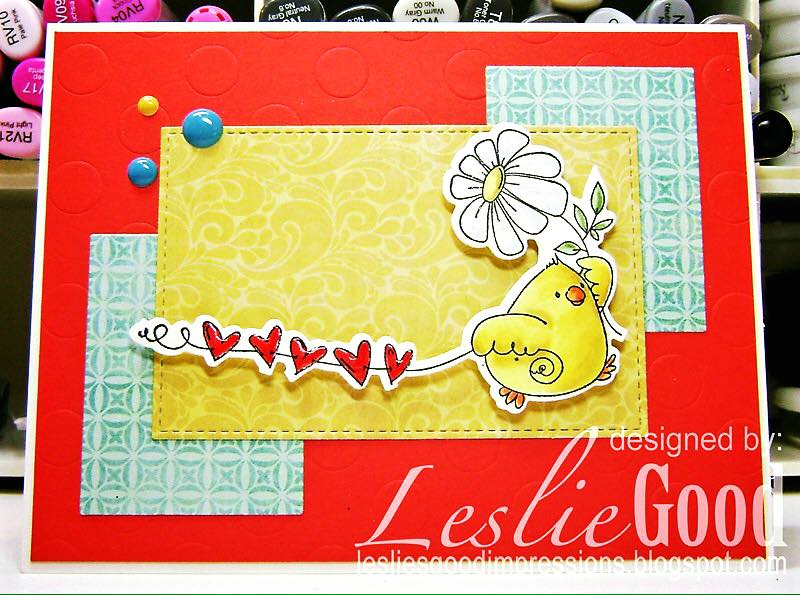 stampingbella BELLARIFIC FRIDAY SEPT 8th 2017 - RUBBER STAMP: MARCHING CHICK, card by Leslie Good