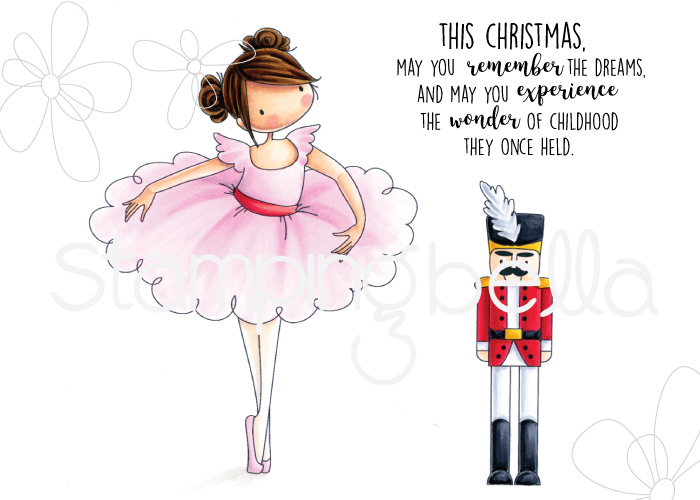 www.stampingbella.com : Rubber stamp called TINY TOWNIE NATALIE and the NUTCRACKER