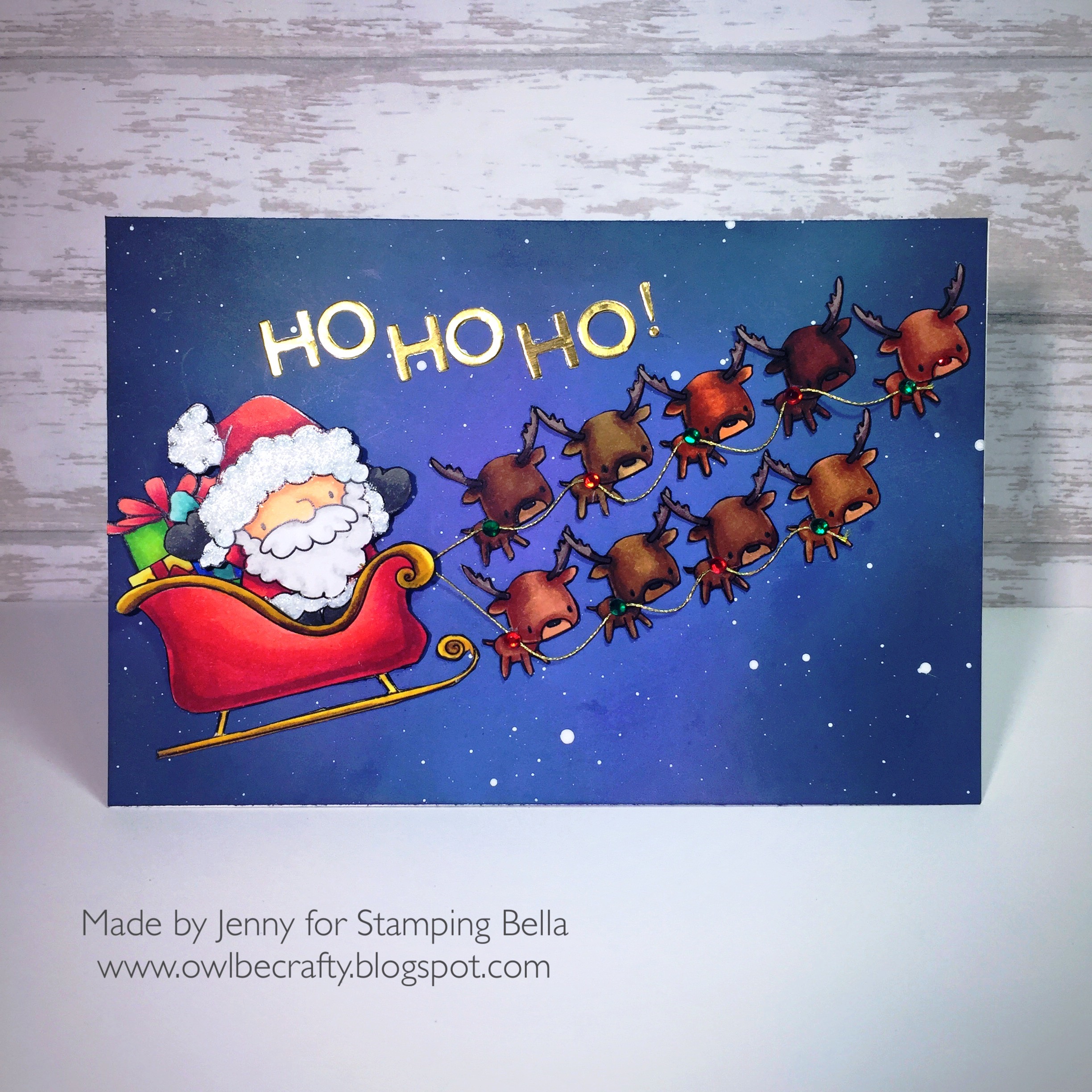 Stamping Bella Rubber stamp: LITTLE BITS Santa's GIFTS CARD BY JENNY BORDEAUX