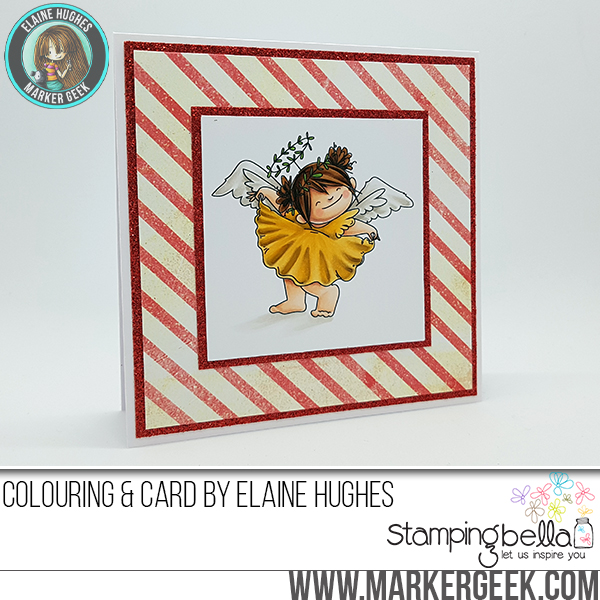 Stamping Bella RUBBER STAMPS: Stamps used: SQUIDGY ANGELS CURTSY and TRUMPET set card by Elaine Hughes