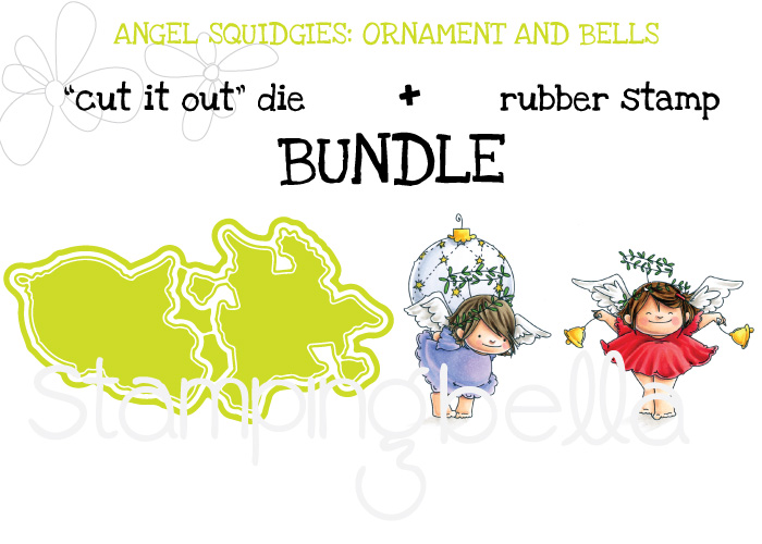 STAMPING BELLA BUNDLES: ANGEL SQUIDGIES ORNAMENT and BELLS