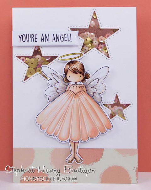 Stamping Bella WINTER/CHRISTMAS 2017 RELEASE: RUBBER STAMP USED: Tiny Townie ANNIE the ANGEL, card by STEPHANIE HILL