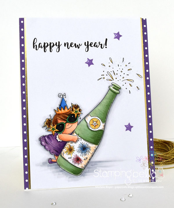 Stamping Bella RUBBER STAMPS: Stamps used: CELEBRATING SQUIDGY. Card by Michele Boyer