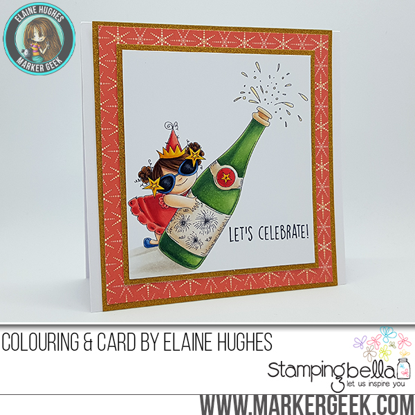Stamping Bella RUBBER STAMPS: Stamps used: CELEBRATING SQUIDGY. Card by Elaine Hughes