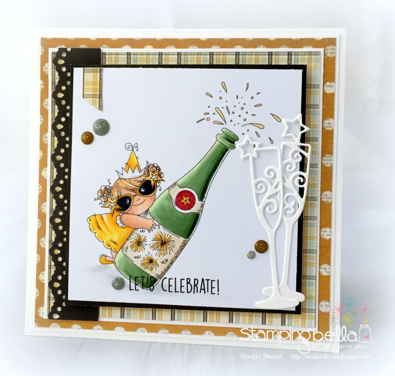 Stamping Bella RUBBER STAMPS: Stamps used: CELEBRATING SQUIDGY. Card by Sandie Dunne