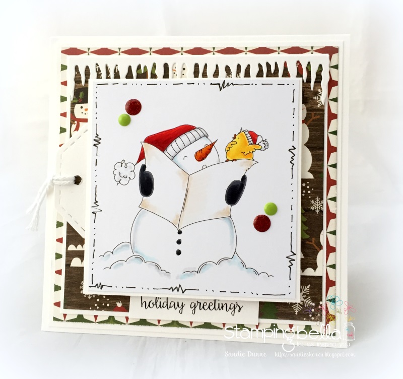 www.stampingbella.com: RUBBER STAMP FEATURED: FALALA and HOLIDAY SENTIMENT SET.. card by SANDIE DUNNE