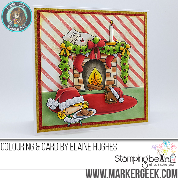 STAMPING BELLA HOLIDAY 2017 RELEASE: RUBBER STAMPS USED: FIREPLACE BACKDROP, SANTA'S MANTLE, SANTAS SNACKS, SANTA KIDS AND PETS, WAITING FOR SANTA sets CARD BY Elaine Hughes