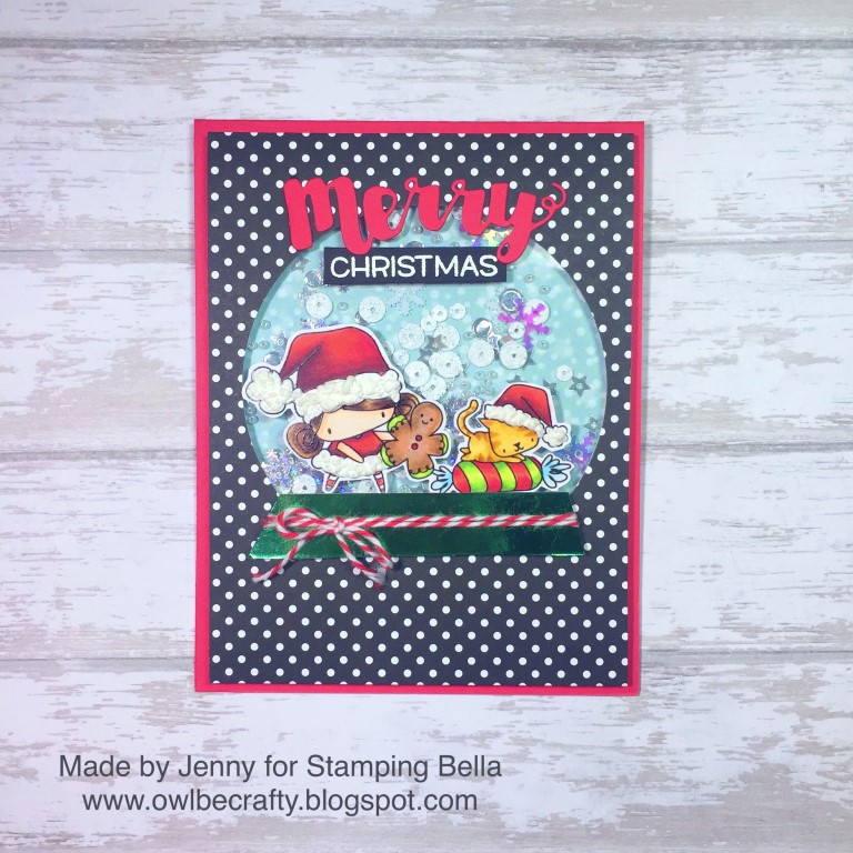 STAMPING BELLA HOLIDAY 2017 RELEASE: RUBBER STAMPS USED: THE LITTLES GINGERBREAD GIRL CARD BY JENNY BORDEAUX