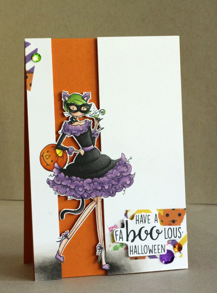 Stamping Bella RUBBER STAMPS: Stamp and "CUT IT OUT" DIE USED: UPTOWN GIRL KITTY LOVES HALLOWEEN, card by ALICE WERTZ