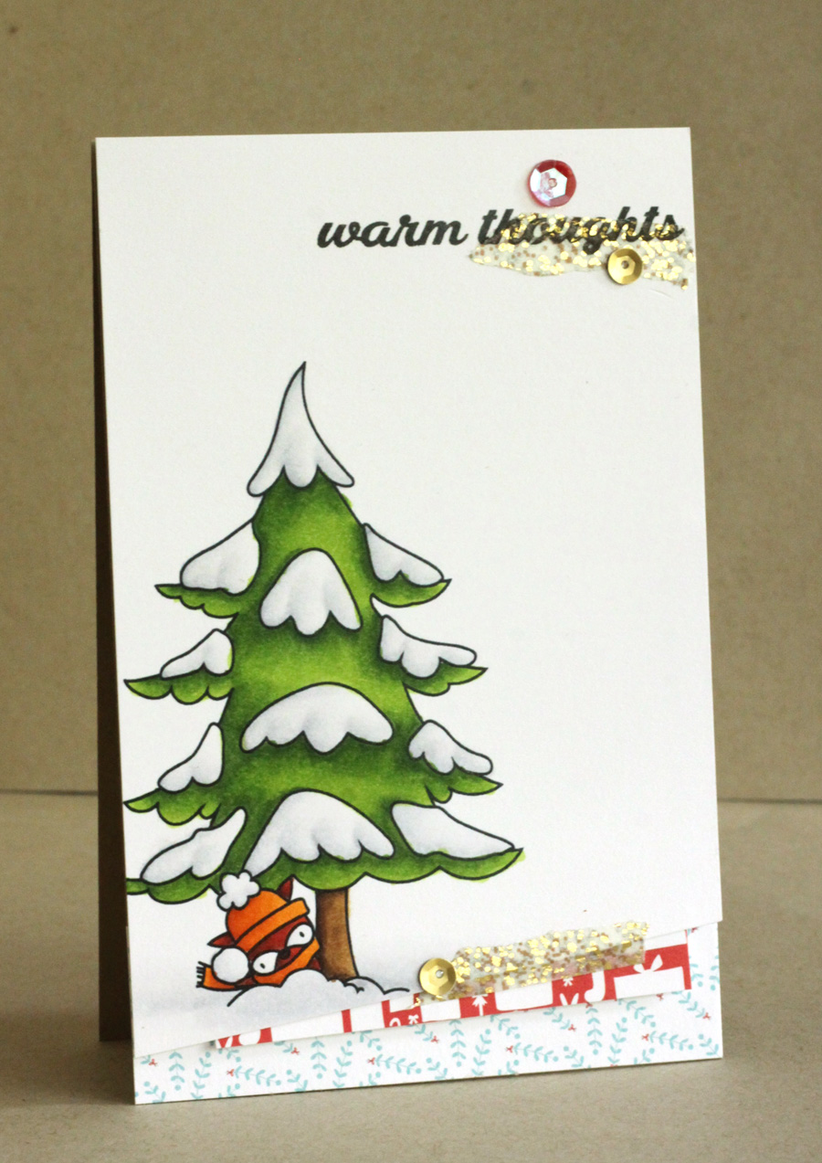 Stamping bella rubber stamps used:THE LITTLES MISTER RACCOON and the WINTER TREE, card by Al,ice Wertz