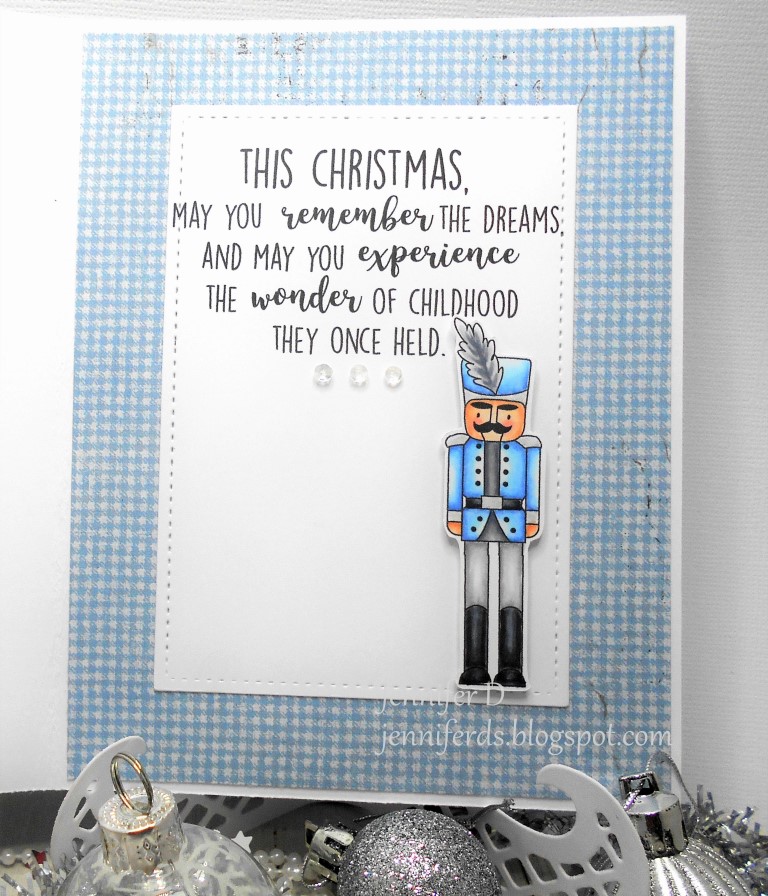 www.stampingbella.com : Rubber stamp called TINY TOWNIE NATALIE and the NUTCRACKER card by Jenny Dix