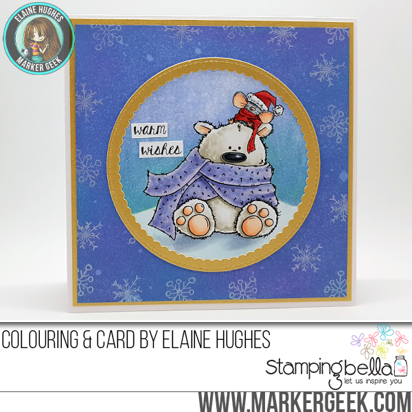 www.stampingbella.com : Rubber stamp called Polar bear and MOUSIE card by Elaine Hughes