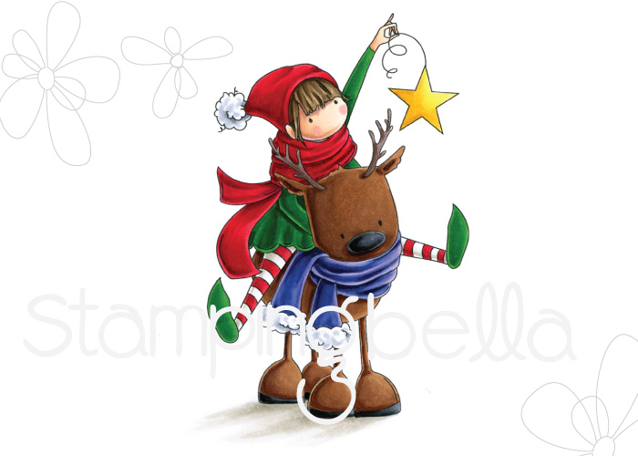 www.stampingbella.com : Rubber stamp called TINY TOWNIE RITA and the REINDEER