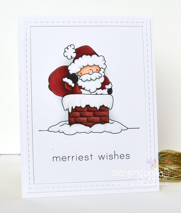 Stamping Bella Rubber stamp: Little BITES SANTA AND HIS CHIMNEY card by Michele Boyer