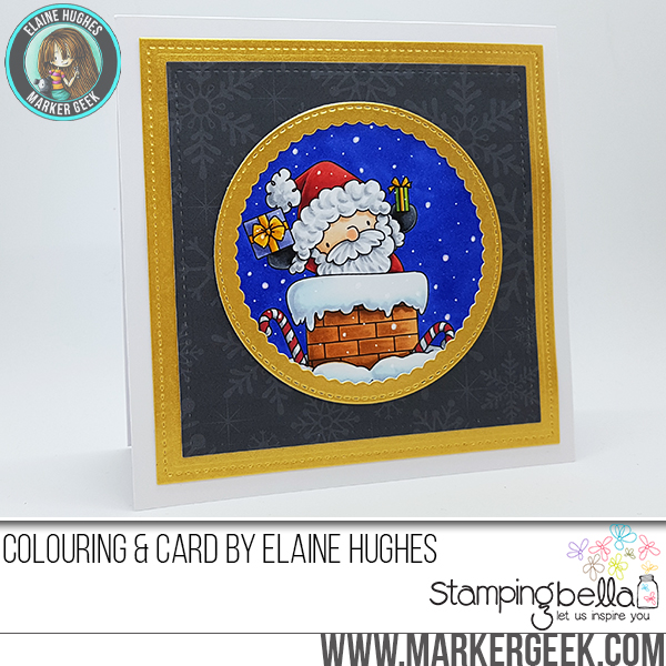 Stamping Bella Rubber stamp: THE LITTLES SANTA HAS ARRIVED Card by Elaine Hughes