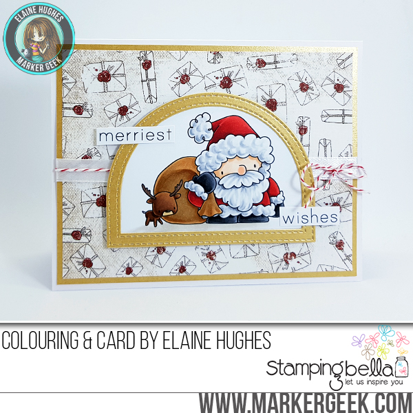 www.stampingbella.com :RUBBER STAMP FEATURED: THE LITTLES SANTA'S LOOT. Card by Elaine Hughes