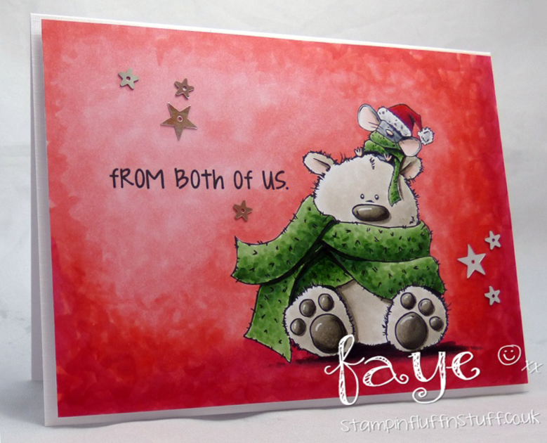 Stamping Bella WINTER/CHRISTMAS 2017 RELEASE: RUBBER STAMP USED:POLAR BEAR and MOUSIE, card by Faye WYNN Jones