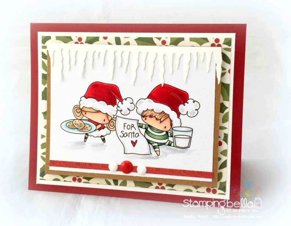 STAMPING BELLA HOLIDAY 2017 RELEASE: RUBBER STAMPS USED: THE LITTLES WAITINF FOR SANTA CARD BY SANDIE DUNNE