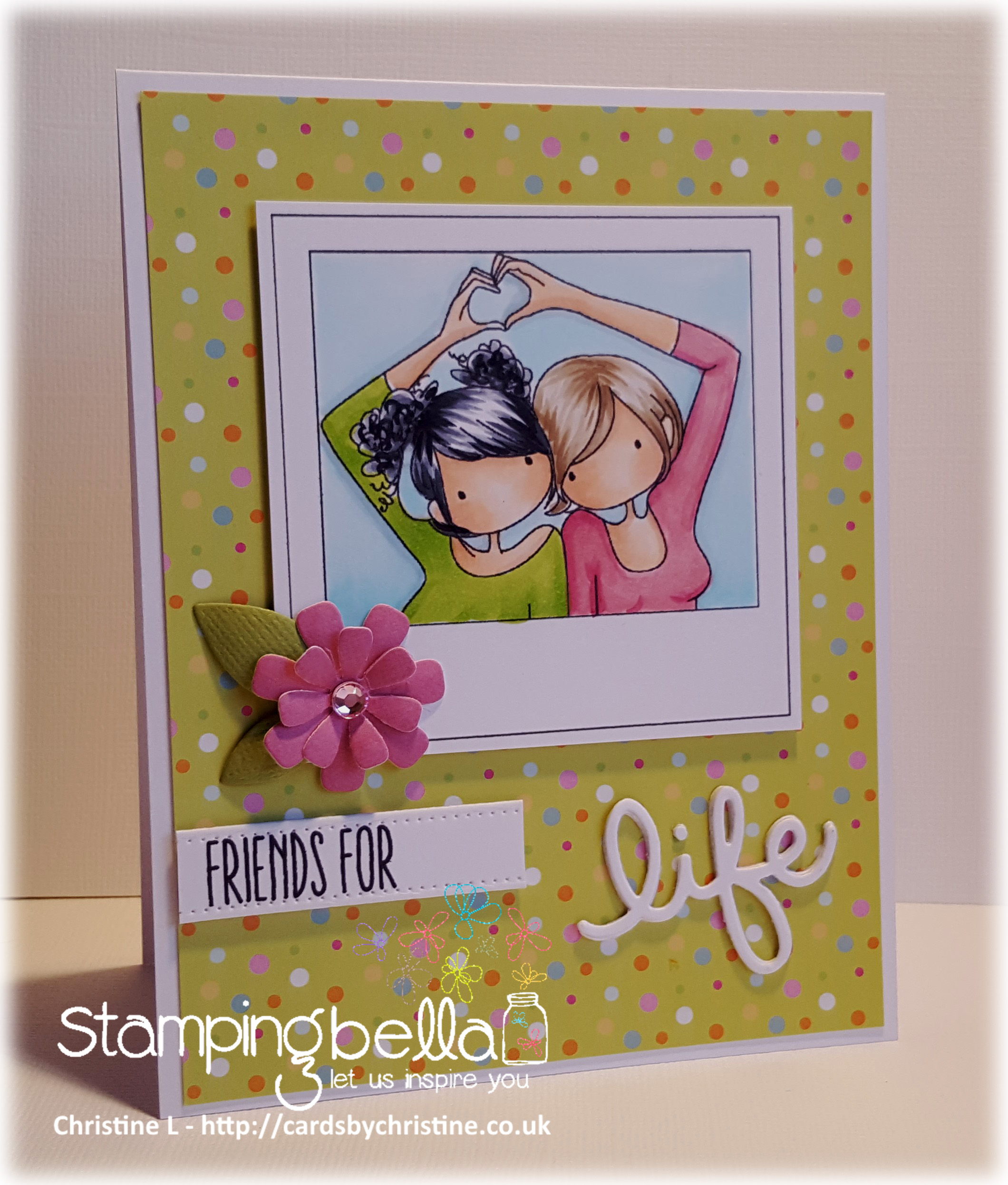 www.stampingbella.com- RUBBER STAMP USED: SNAPSHOTS I HEART YOU, card made by Christine Levison
