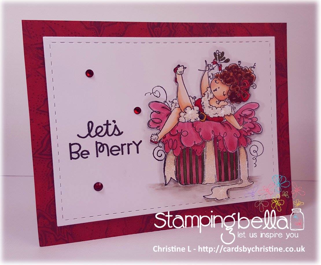www.stampingbella.com: Rubber stamp used: EDNA under the MISTLETOE, card made by Christine Levison