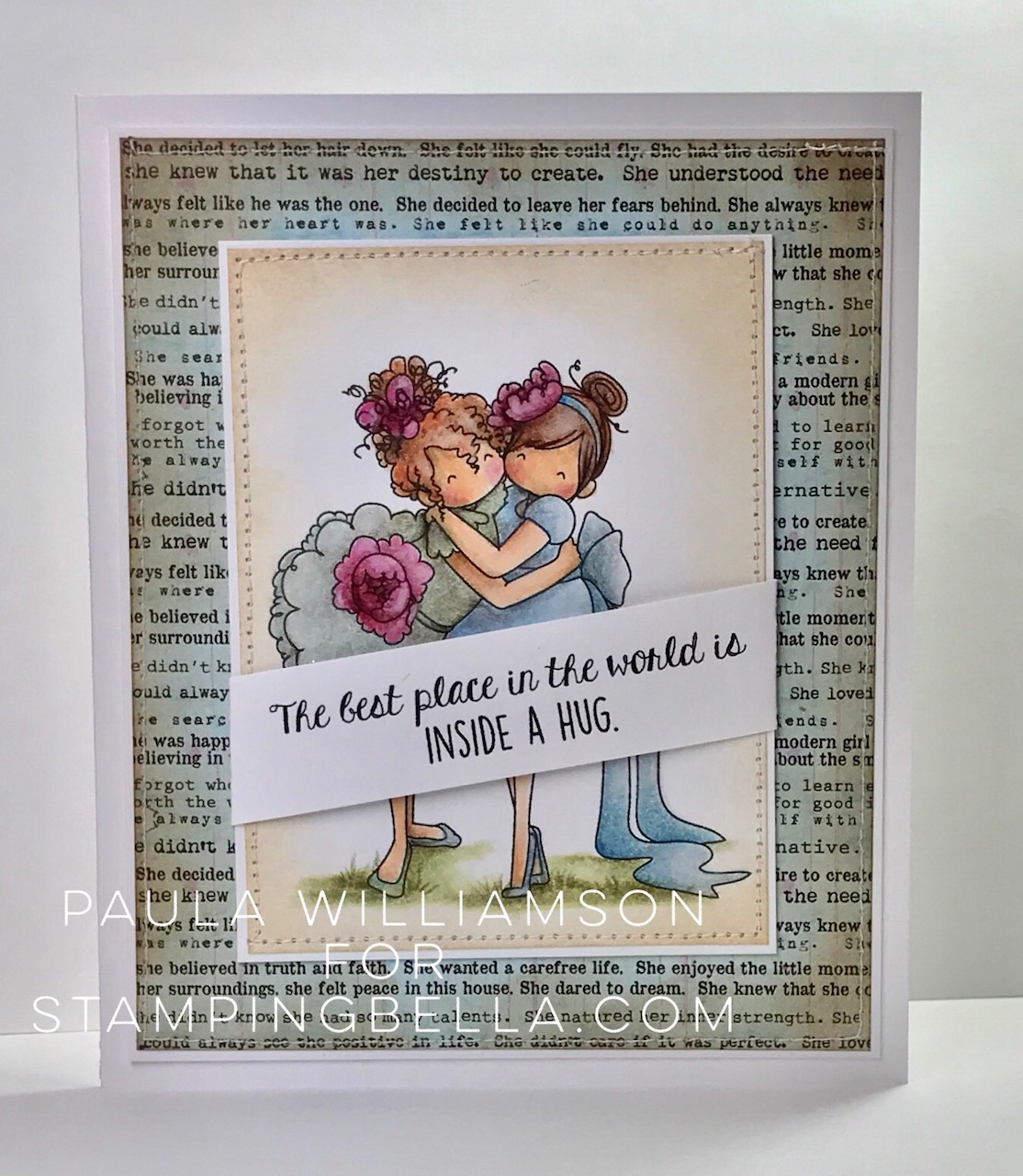www.stampingbella.com: RUBBER STAMP USED : TINY TOWNIE HUGGY FRIENDS, card made by PAULA WILLIAMSON
