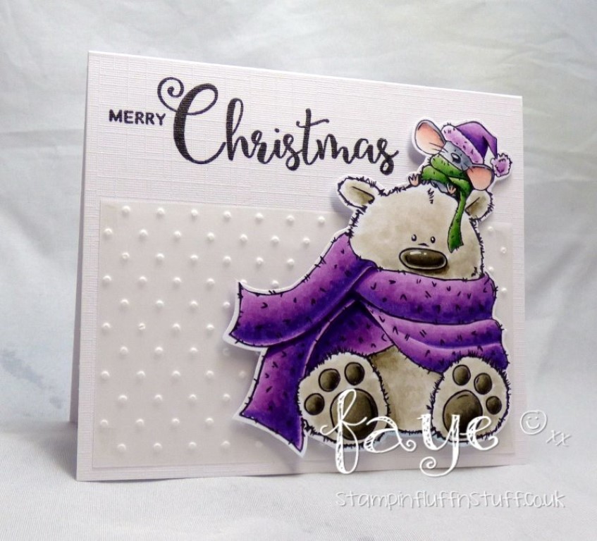 www.stampingbella.com: RUBBER STAMP USED : POLAR BEAR AND MOUSIE, card by FAYE WYNN JONES