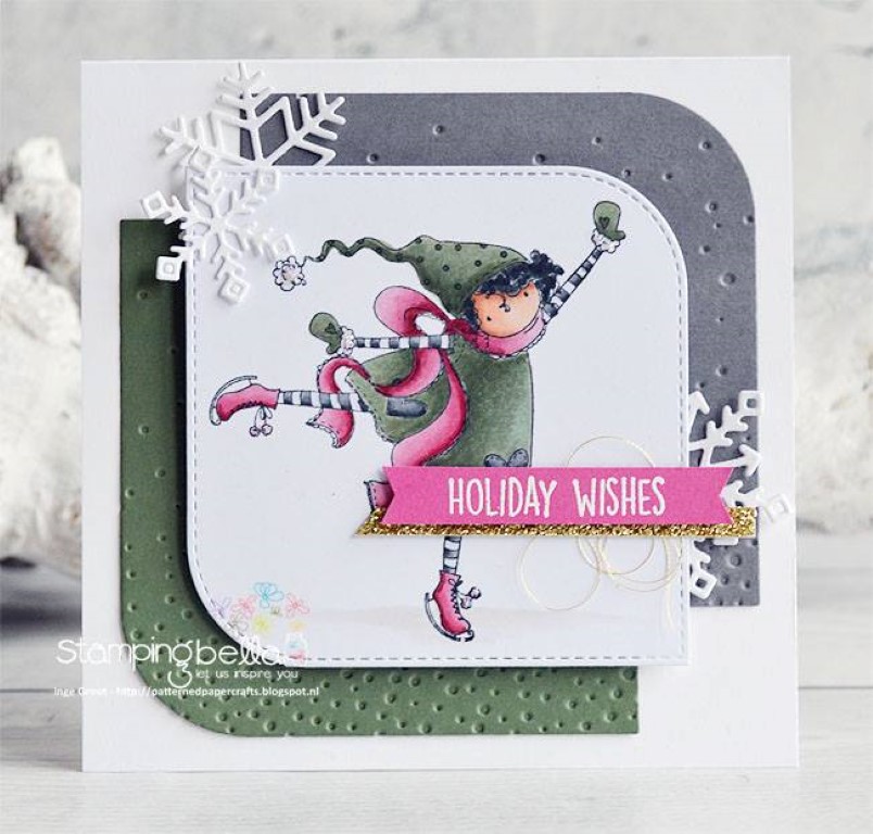www.stampingbella.com: RUBBER STAMP USED : TINY TOWNIE SKYLAR loves to SKATE, card by INGE GROOT