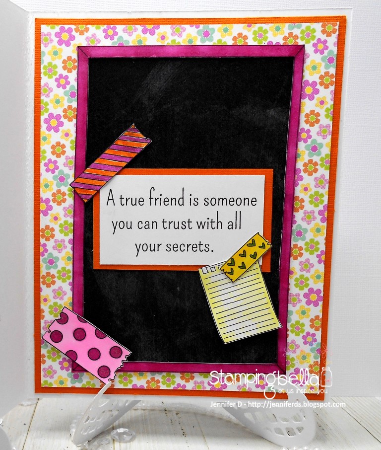 www.stampingbella.com: RUBBER STAMP USED: CORKBOARD BACKDROP, SNAPSHOTS I HAVE A SECRET, CARD BY JENNY DIX