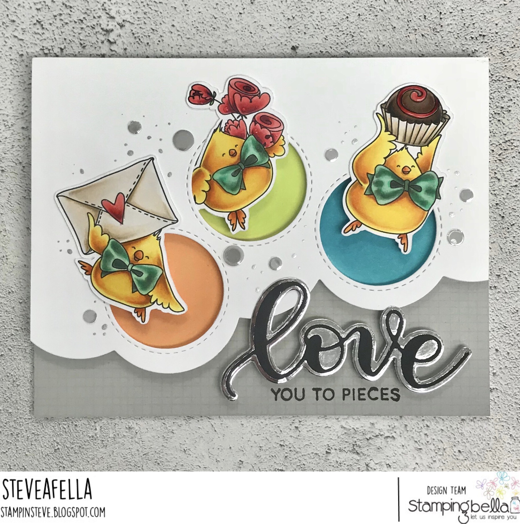 www.stampingbella.com: RUBBER STAMP USED : VALENTINE CHICKS, card made by STEPHEN KROPF