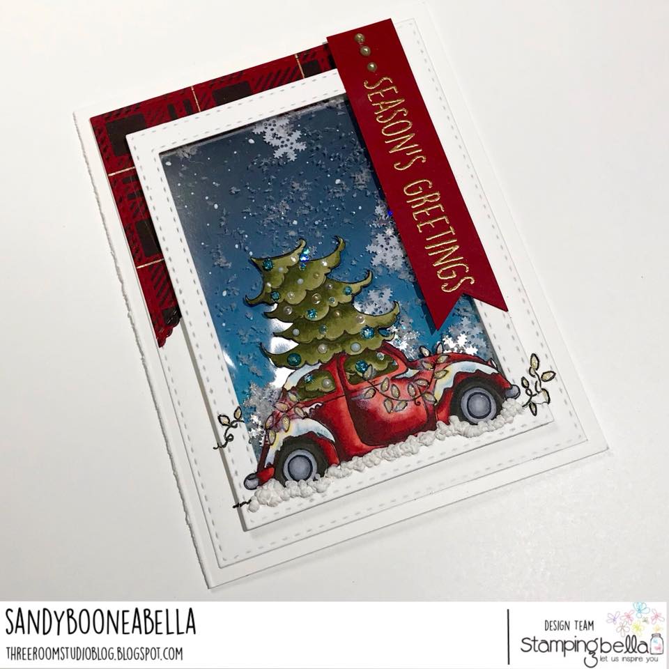 www.stampingbella.com: Rubber stamp used: CHRISTMAS BUG, card created by SANDY BOONE