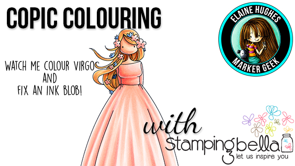 Stamping Bella Marker Geek Monday - Colouring Zodiac Girl Virgo & Fixing an Ink Blob