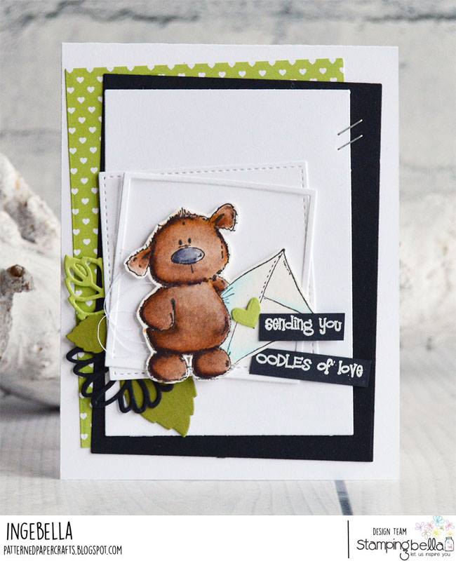 www.stampingbella.com: Rubber stamp used: HARRY loves HAPPY MAIL STUFFIE.  Card by Inge Groot