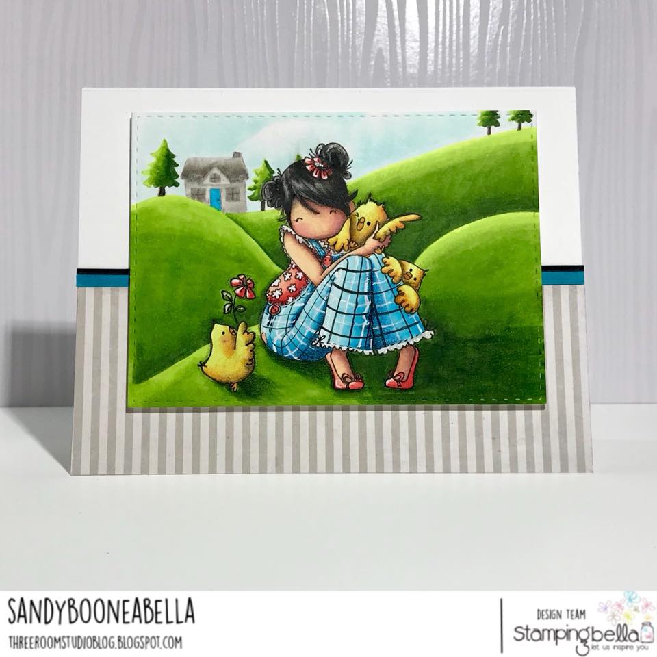 www.stampingbella.com: RUBBER STAMPS USED: TINY TOWNIE HEIDI NEEDS A HUG, WINTER BACKDROP, card by SANDY BOONE