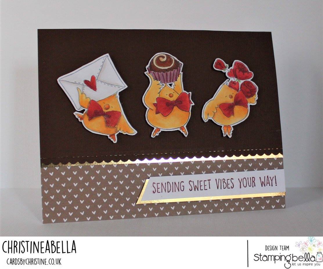 www.stampingbella.com:  RUBBER STAMP USED: VALENTINE CHICKS and   CUT IT OUT DIE card by CHRISTINE LEVISON
