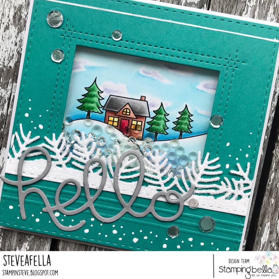 all rubber stamps available at www.stampingbella.com : rubber stamps used here: WINTER BACKDROP . card by Stephen Kropf