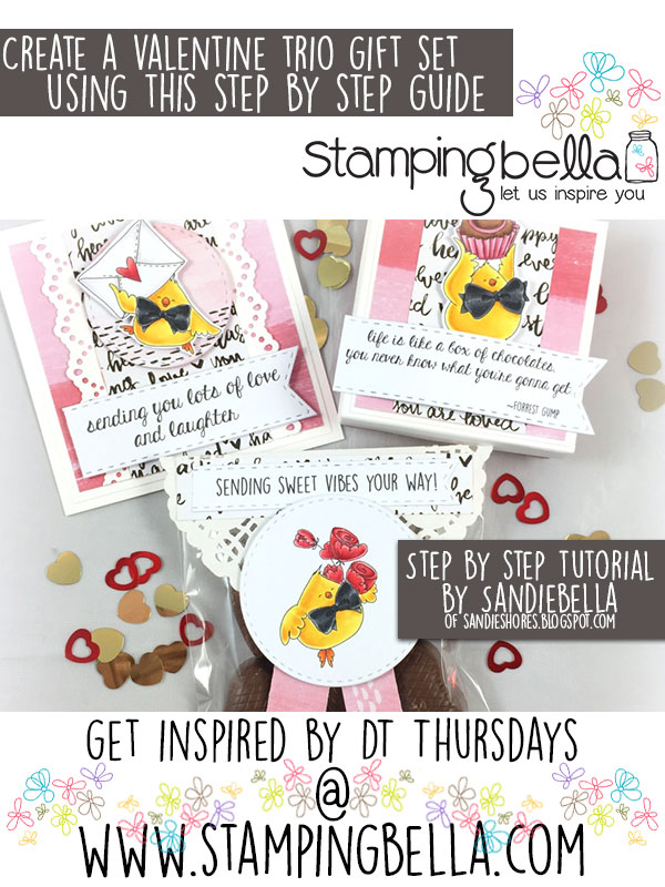 Stamping Bella DT Thursday - Create a Sweet Valentine Trio Gift Set with Sandiebella