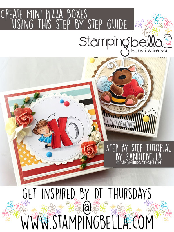 Stamping Bella DT Thursday - Create Mini Pizza Boxes with Sandiebella