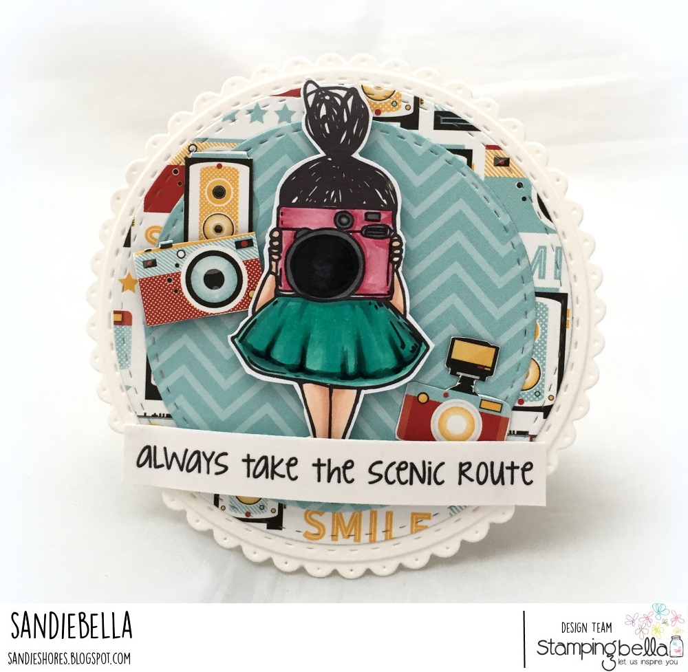 www.stampingbella.com: Rubber stamps used: A tale of TWO rosies, Adventure Sentiment Set CARD BY Sandie Dunne