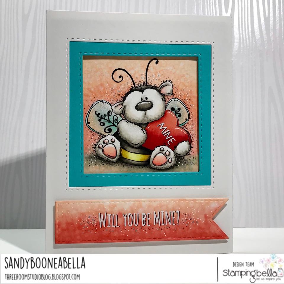 www.stampingbella.com: Rubber stamp used: BEE MINE card by Sandy Boone