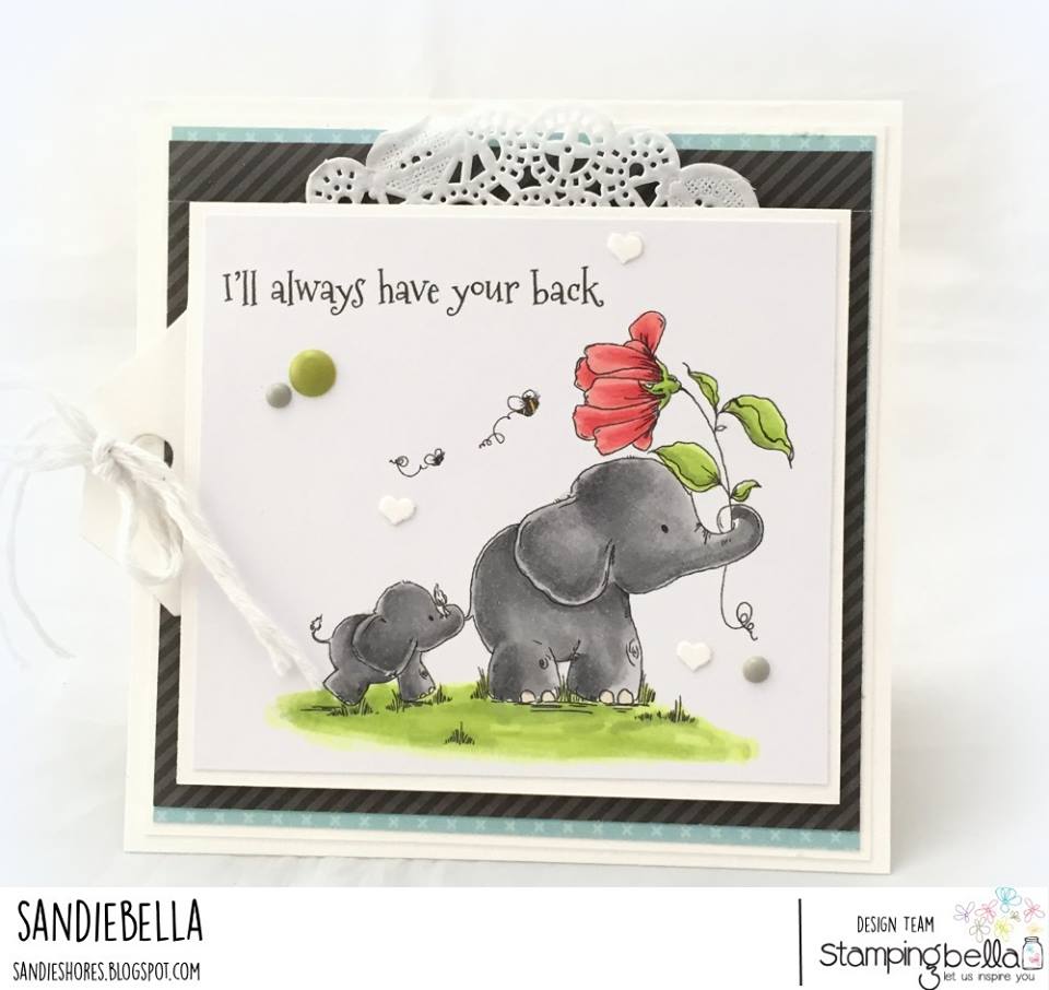 www.stampingbella.com- RUBBER STAMP USED: I'll AlWAYS HAVE YOUR BACK  card by Sandie Dunne