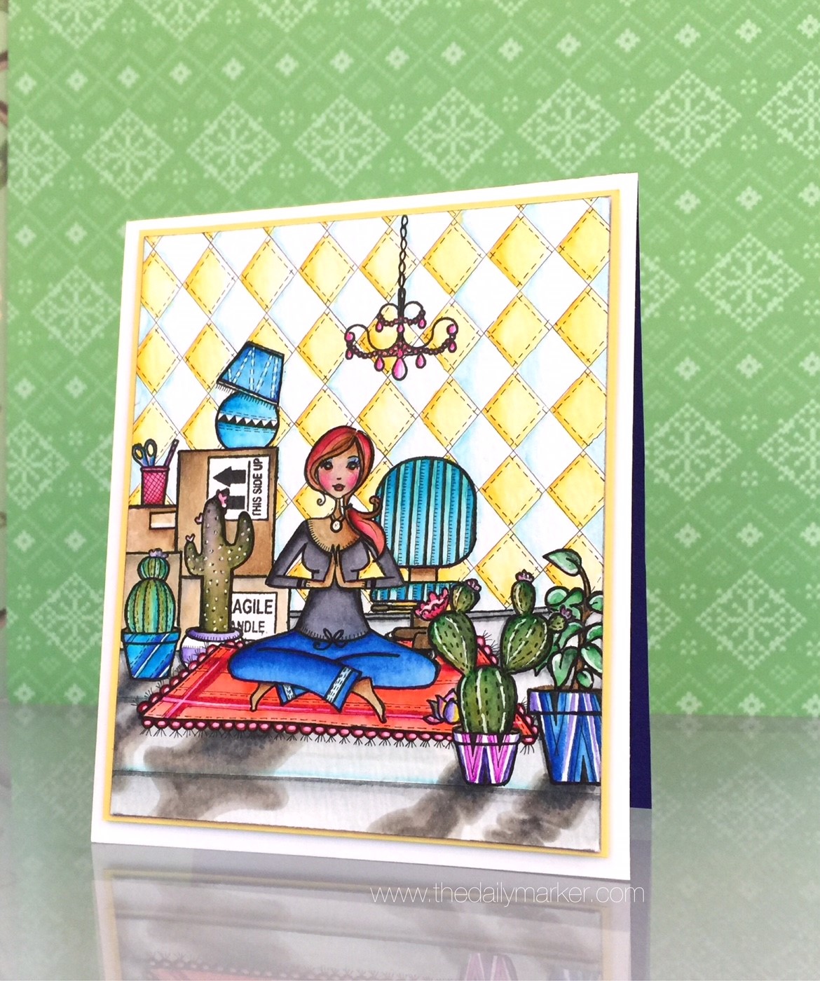 Card by Kathy Rac.. rubber stamp used YOGABELLA