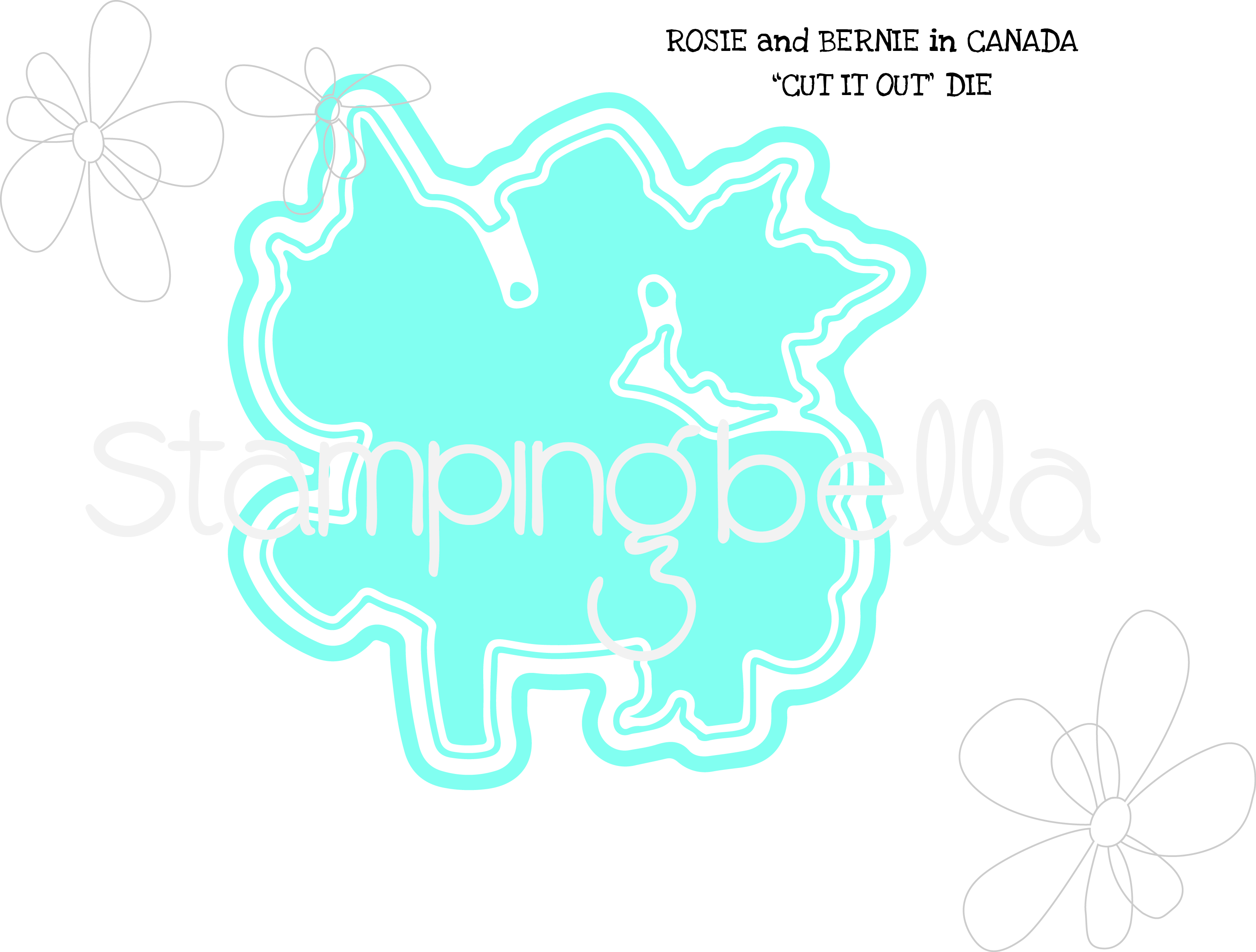 www.stampingbella.com: Rubber stamp: Rosie and Bernie in Canada CUT IT OUT DIE