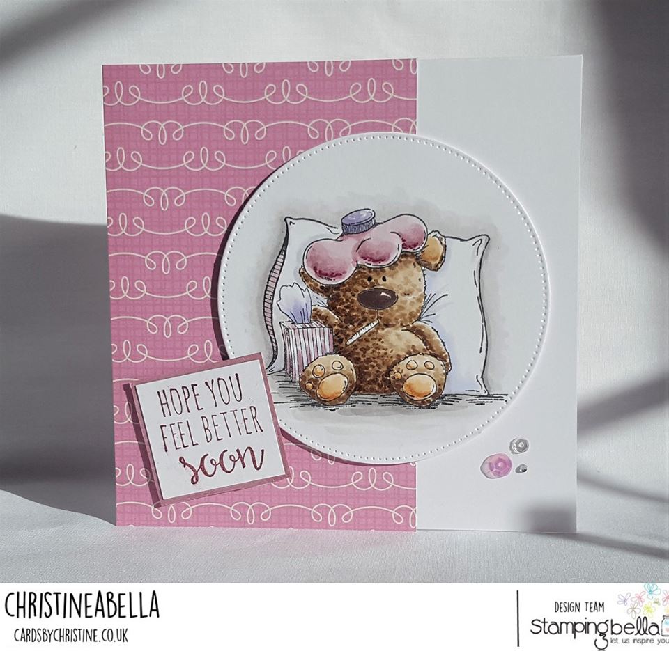 www.stampingbella.com- RUBBER STAMP USED: STUFFY stuffie  card by Christine Levison