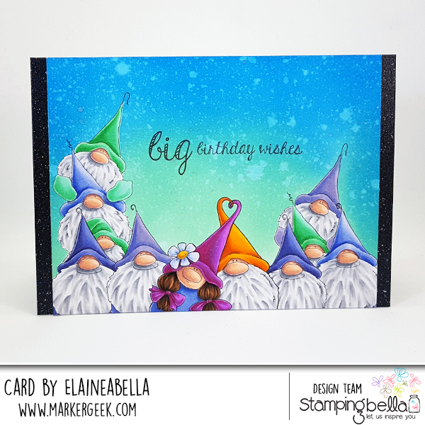 Stamp it Saturday: Masked Gnome Scene Card with Distress Oxide Background & Video